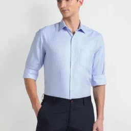 Arrow Blue Cotton Slim Fit Checks Shirt-image-33