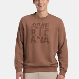 Jockey UM51 Brown Super Combed Cotton Rich French Terry Printed Sweatshirt-picture-33