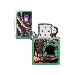 Zippo Green Brass Apocalypse Monster Design Windproof Pocket Lighter image 4