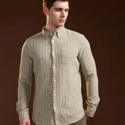 The Bear House Olive Slim Fit Checks Shirt-picture-18