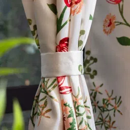 Urban Space Gulmohar Polyester Floral Printed Black Out Long Door Curtain - Set of 2 image 5