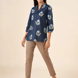 Akkriti by Pantaloons Navy Cotton Printed Tunic image 5