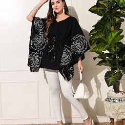 DECKEDUP Black Cotton Printed Kaftan image 5