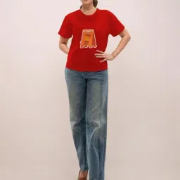 Zink London Red Cotton Graphic T-Shirt-image-62