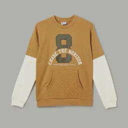 Fame Forever by Lifestyle Boys Khaki Cotton Printed Sweatshirt-picture-35