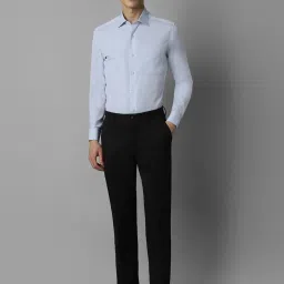 Louis Philippe Blue Cotton Regular Fit Checks Shirt image 5