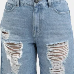 Bene Kleed Blue Slim Fit High Rise Shorts image 5