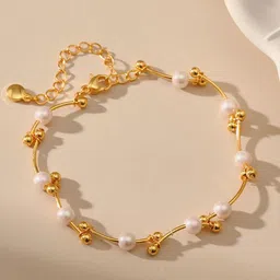 Just Lil Things Artificial Beads Studded Link Bracelet image 1