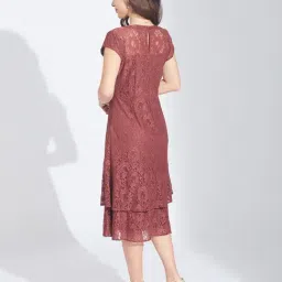 Latin Quarters Rust Nylon Woven Design Dress image 2