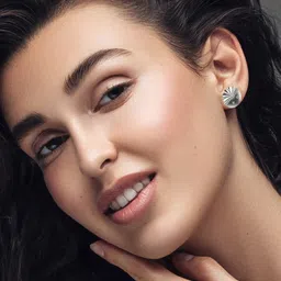 VALANOVA Women Sterling Silver Plated with 18 Kt White Gold Earrings Diamond 0.26 cts-picture-42