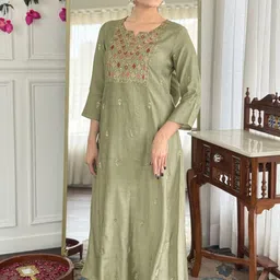 SZN Women Ethnic Motifs Embroidered Kurta with Palazzos & Dupatta image 2