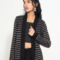 Akkriti By Pantaloons Black Regular Fit Jacquard Sweater-image-71