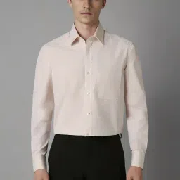 Louis Philippe Beige Cotton Regular Fit Texture Shirt-picture-15