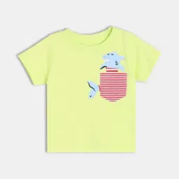 MINIKLUB Boys Green Cotton Printed T-Shirt-image-7