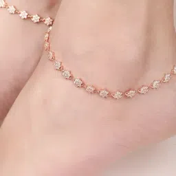 Zavya Starry Elegance Rose Gold-Plated 925 Sterling Silver Anklet-picture-28