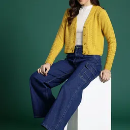 DressBerry Cable Knitted Acrylic Cardigan-picture-21