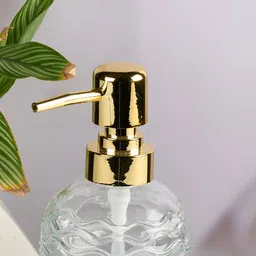 Kookee Transperant & Gold-Toned 2 Pieces Glass Soap Dispensers image 5