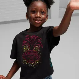 Puma Girls Black Cotton Printed T-Shirt-picture-19