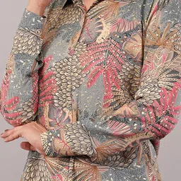 chia fashions Printed Shirt & Trousers Co-Ord Set image 4