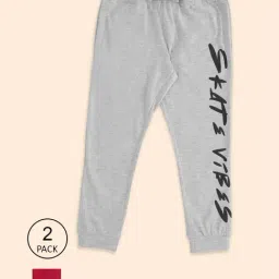Pantaloons Junior Grey & Pink Cotton Printed Trackpants (Pack of 2)-picture-32