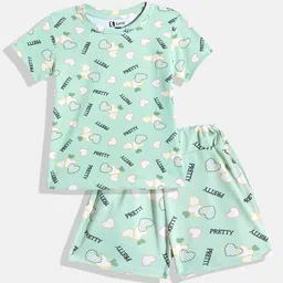 Eteenz Girls Conversational Print T-shirt with Shorts-image-11