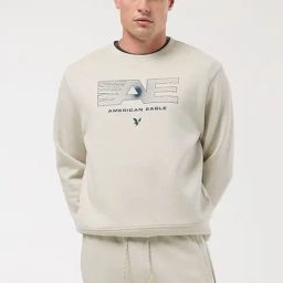 American Eagle Grey Regular Fit Logo Printed Sweatshirt-picture-36