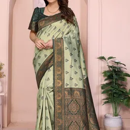 Snofi Creation Woven Design Ethnic Motifs Zari Kanjeevaram Saree-picture-33