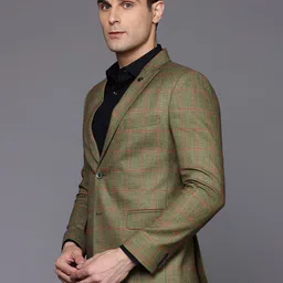 ESSAS club Checked Single-Breasted Slim Fit Casual Blazer image 2