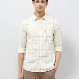 U.S. Polo Assn. Beige Cotton Regular Fit Checks Shirt-picture-16