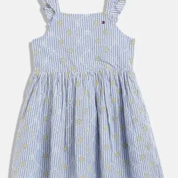 TOMMY HILFIGER Girls Blue Cotton Striped Dress-image-85