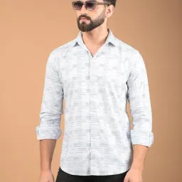 CRIMSOUNE CLUB Blue Slim fit Self casual shirts-picture-43