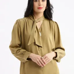 SHOWOFF Khaki Regular Fit Top-image-62