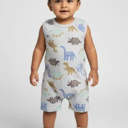 YK Infants Printed Cotton Sleeveless Rompers image 2