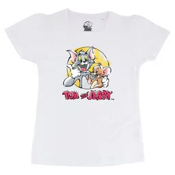 Tom & Jerry White Tom & Jerry Printed Regular Top-picture-16