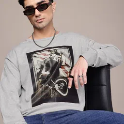 The Roadster Lifestyle Co. Men Printed Relaxed Fit Sweatshirt-image-77