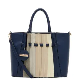 Giordano Capsule Navy & Beige Color Block Medium Handbag-picture-14