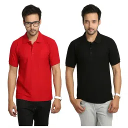 Weardo Black & Red Cotton Polo T-Shirt-picture-20