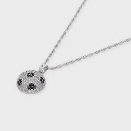 Crash.Club By CKC Silver Rhodium-Plated CZ Studded Geometric Pendant With Chain image 3