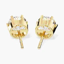 VALANOVA 18Kt Gold 2 Carat Lab Grown Diamond Studded Studs - 1.85 g image 4