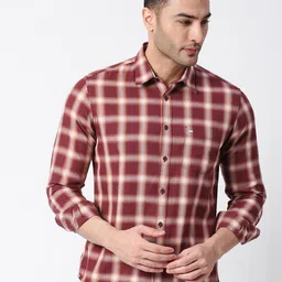 Basics Men Slim Fit Tartan Checks Opaque Checked Casual Shirt-image-64
