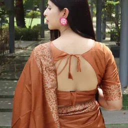 KALINI Solid Saree with Blouse Piece image 5