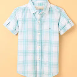 Jash Kids Half Sleeves Shirt Striped - Blue-image-36