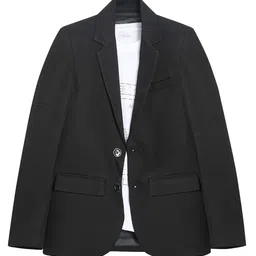CAVIO Cotton Blend Woven Full Sleeves Textured Blazer With Inner Tee Set - Black-picture-17