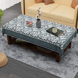 RUBOXA Grey Geometric Printed Cotton 4-Seater Table Cover-picture-31