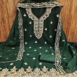 MANVAA Embellished Unstitched Dress Material image 2