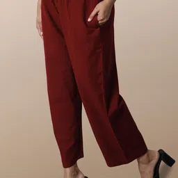 myplusfashion Women Plus Size Woolen Palazzos image 5