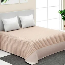 Fabindia Natural Deepali Beige Pure Cotton Printed King Bed Cover-image-3