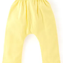 Babyhug Cotton Knit Full Length Diaper Pants Bunny & Polka Dots Print Pack of 3 - Turquoise Pink & Yellow image 3