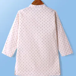 Babyoye Cotton Woven Full Sleeves Floral Printed Kurta & Dhoti Set with Nehru Jacket - Pink image 3