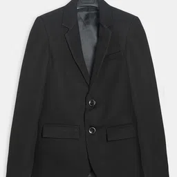 CAVIO Cotton Blend Woven Full Sleeves Textured Blazer With Inner Tee Set - Black image 4